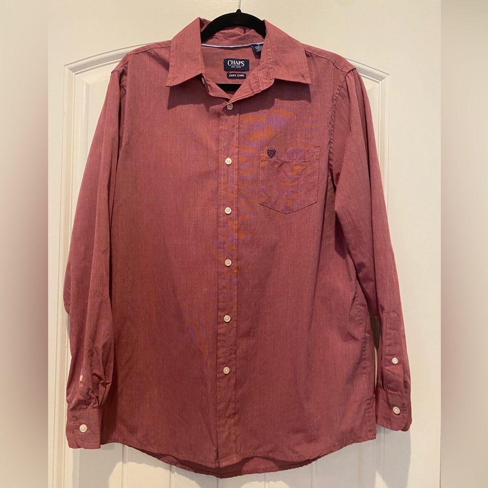 Chaps Maroon Mauve color Button Down Long Sleeve Shirt Men's Size Medium